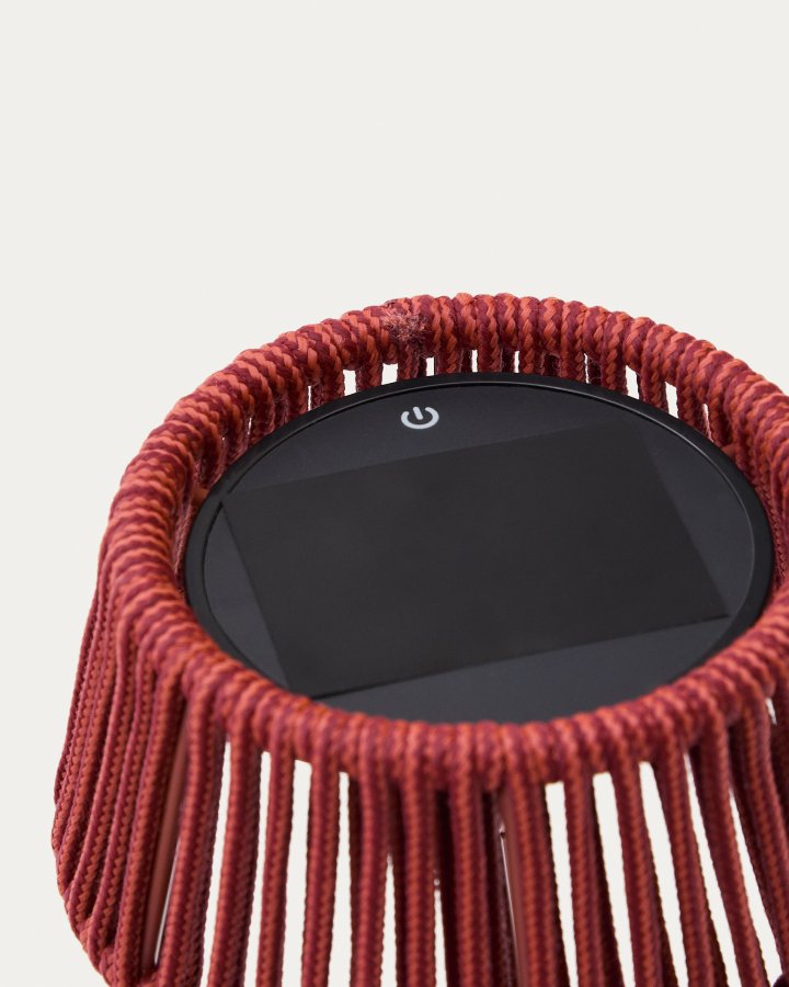 KAVE HOME Aldet udendrs solcelle bordlampe, brbar - terracotta tovsnor og aluminium