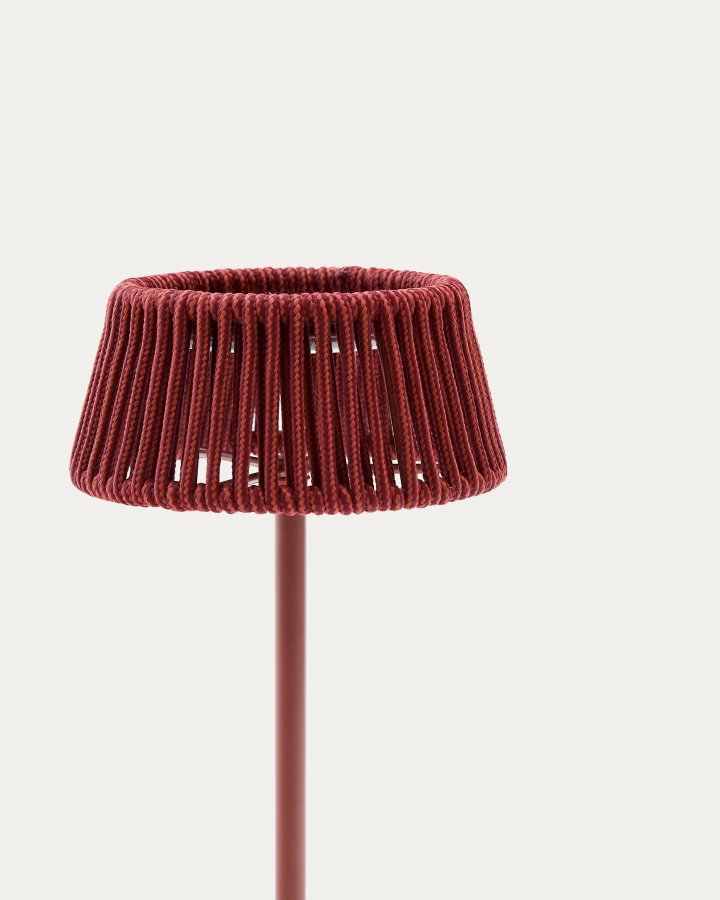 KAVE HOME Aldet udendrs solcelle bordlampe, brbar - terracotta tovsnor og aluminium