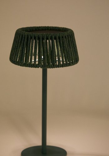 KAVE HOME Aldet udendrs solcelle bordlampe, brbar - turkis tovsnor og aluminium