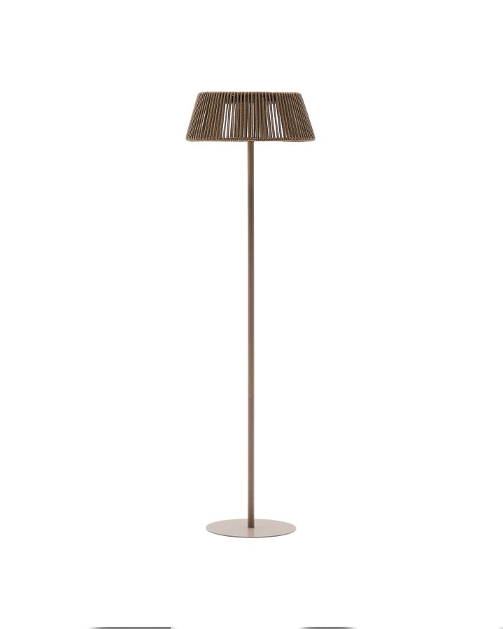 KAVE HOME Aldet udendrs solcelle gulvlampe, brbar - gr tovsnor og aluminium (46)