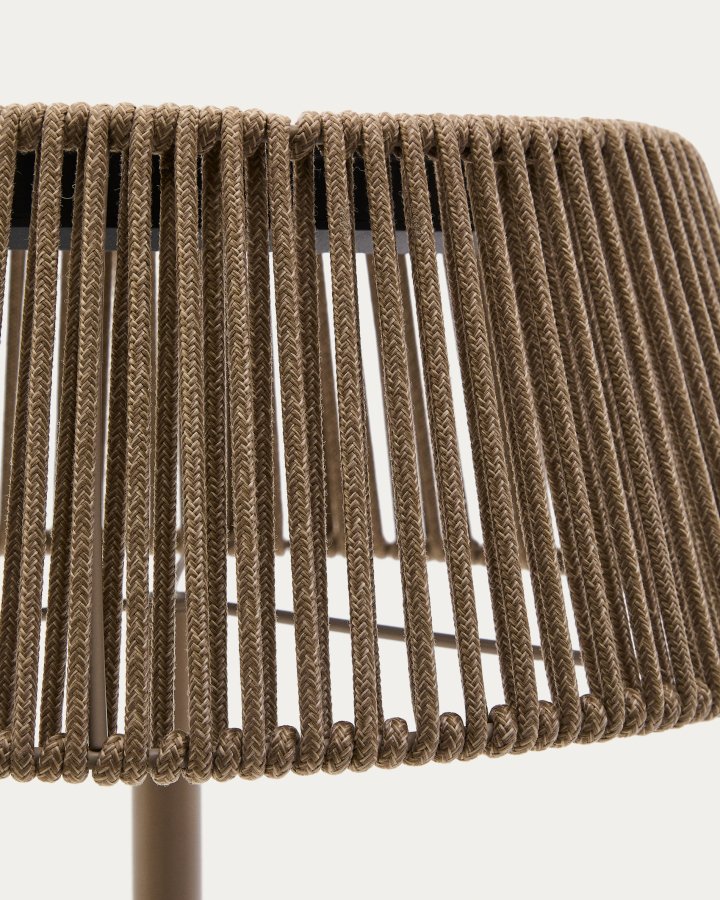 KAVE HOME Aldet udendrs solcelle gulvlampe, brbar - gr tovsnor og aluminium (46)