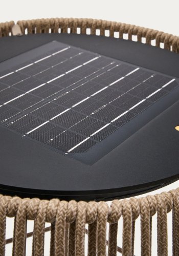 KAVE HOME Aldet udendrs solcelle gulvlampe, brbar - gr tovsnor og aluminium (46)