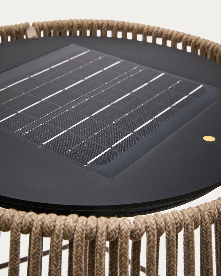 KAVE HOME Aldet udendrs solcelle gulvlampe, brbar - gr tovsnor og aluminium (46)