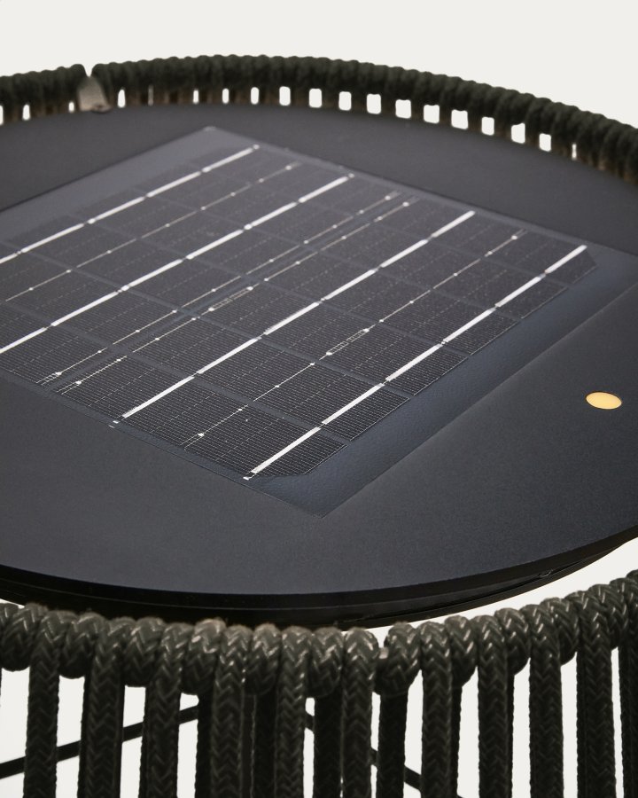 KAVE HOME Aldet udendrs solcelle gulvlampe, brbar - grn tovsnor og aluminium (46)