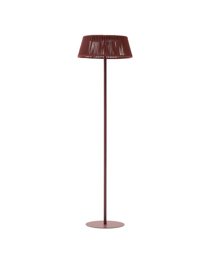 KAVE HOME Aldet udendrs solcelle gulvlampe, brbar - terracotta tovsnor og aluminium (46)