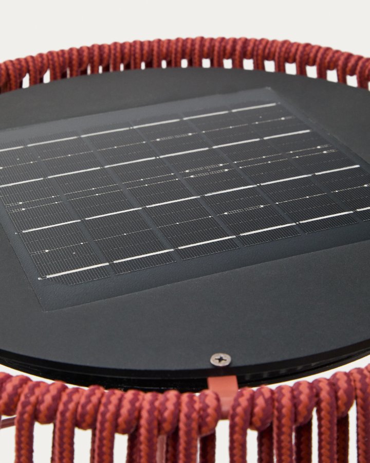 KAVE HOME Aldet udendrs solcelle gulvlampe, brbar - terracotta tovsnor og aluminium (46)