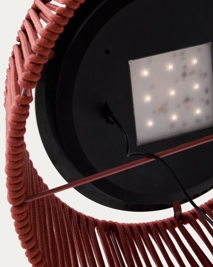 KAVE HOME Aldet udendrs solcelle gulvlampe, brbar - terracotta tovsnor og aluminium (46)