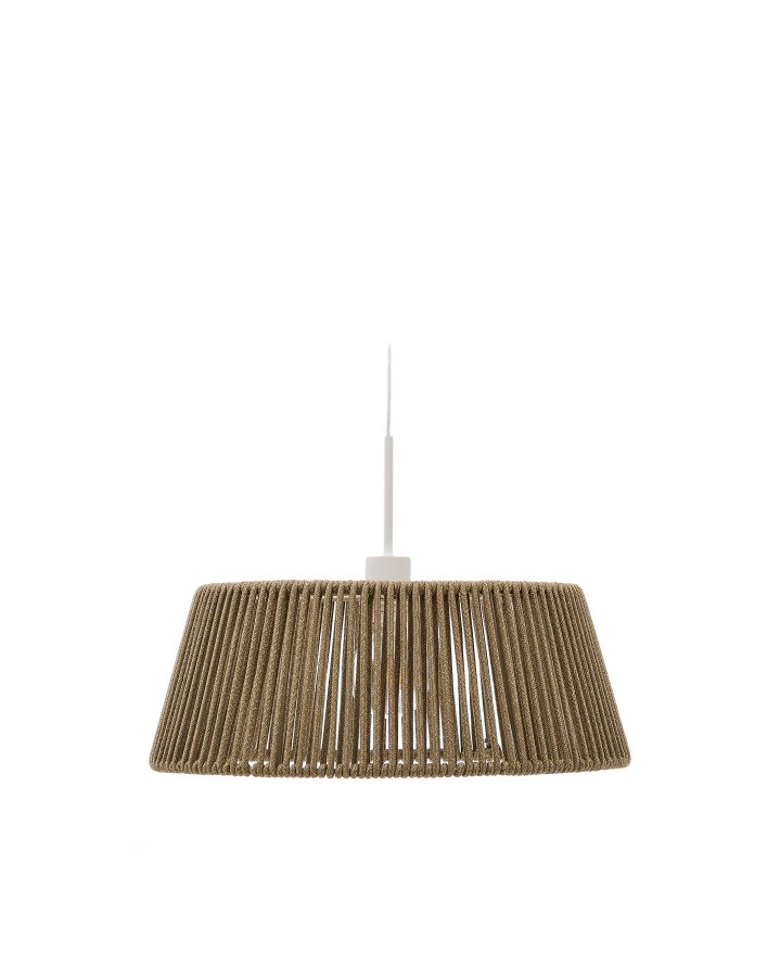 KAVE HOME Aldet udendrs loftslampeskrm - gr tovsnor og aluminium (46)