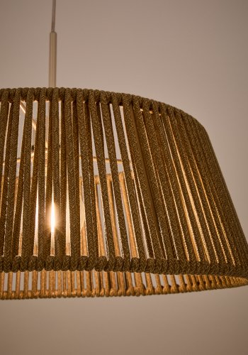 KAVE HOME Aldet udendrs loftslampeskrm - gr tovsnor og aluminium (46)