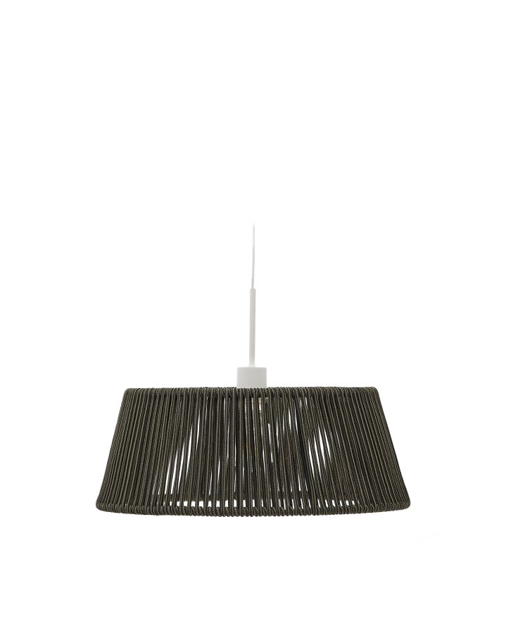 KAVE HOME Aldet udendrs loftslampeskrm - grn tovsnor og aluminium (46)