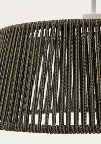 KAVE HOME Aldet udendrs loftslampeskrm - grn tovsnor og aluminium (46)