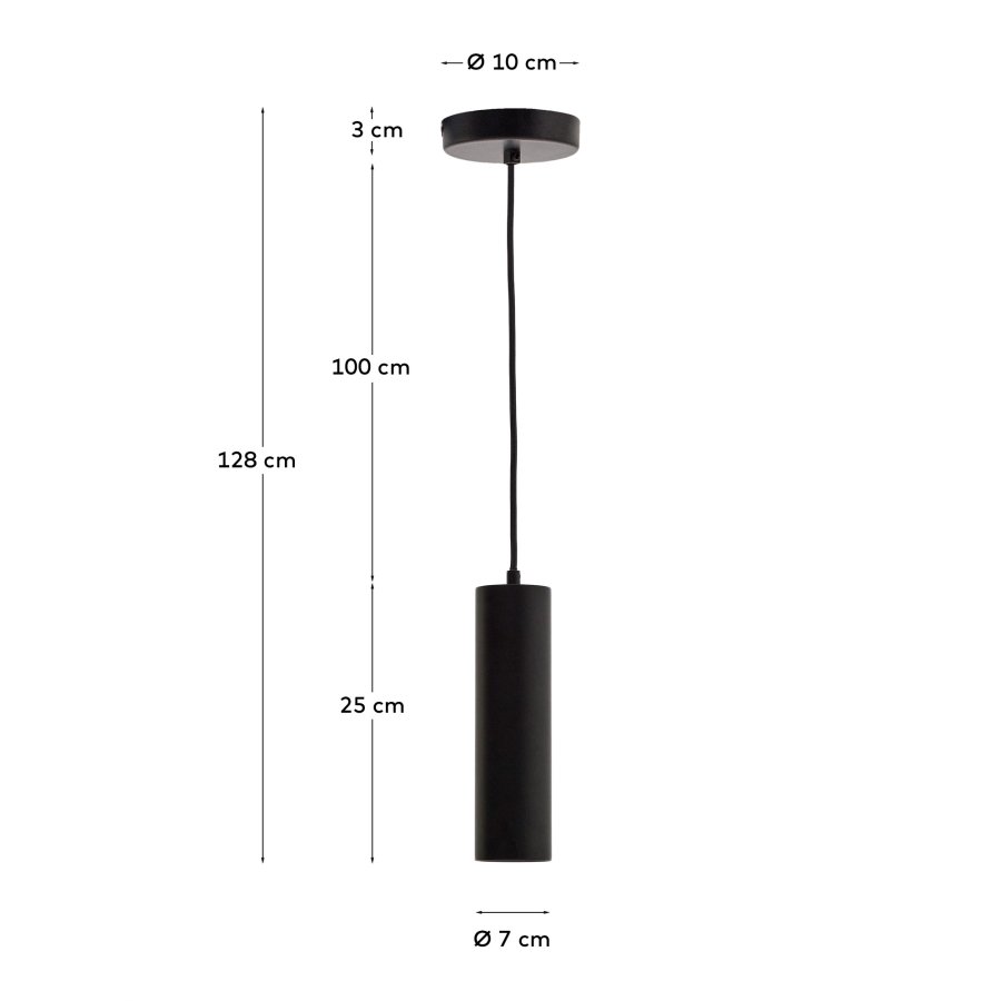 KAVE HOME Andia loftlampe - sort aluminium