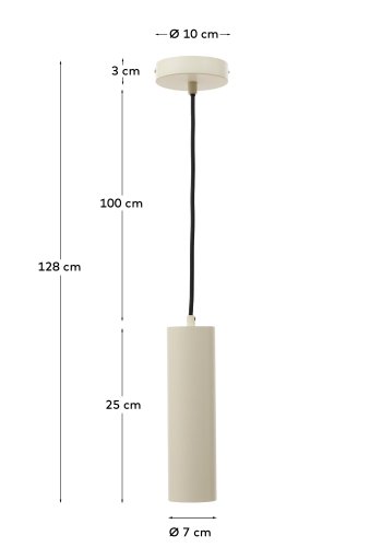 KAVE HOME Andia loftlampe - beige aluminium