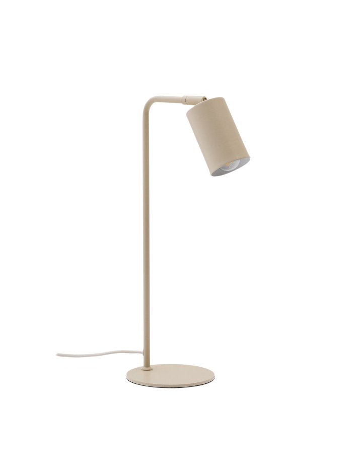 KAVE HOME Manie skrivebordslampe i metal med beige struktureret finish