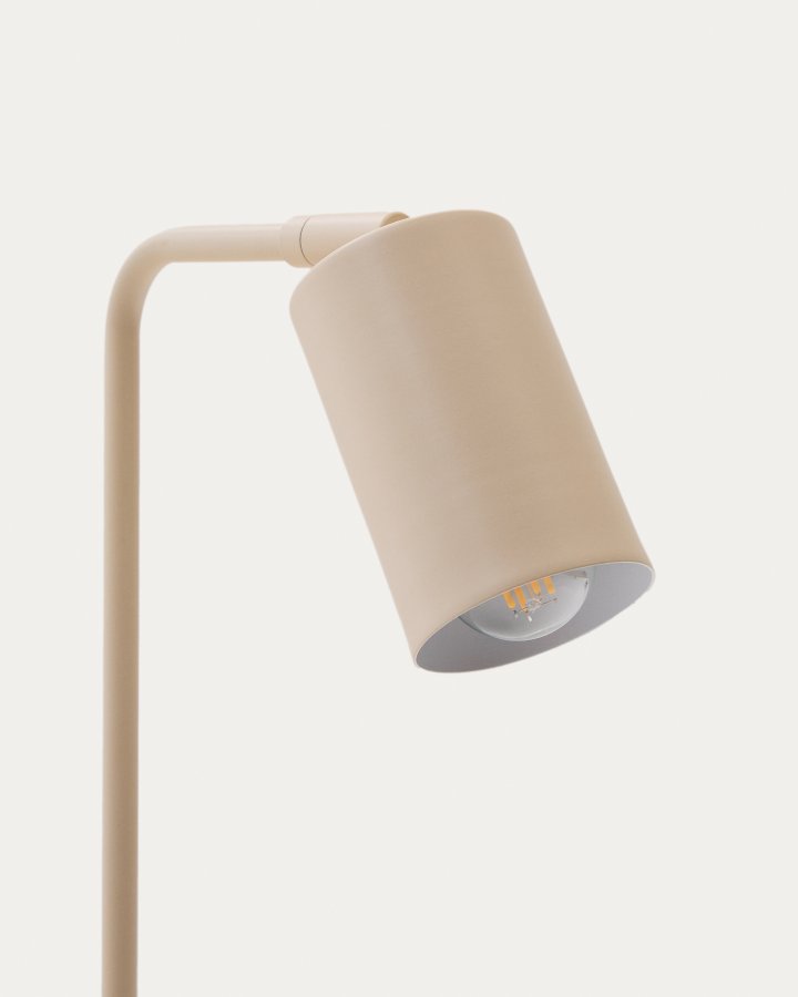 KAVE HOME Manie skrivebordslampe i metal med beige struktureret finish