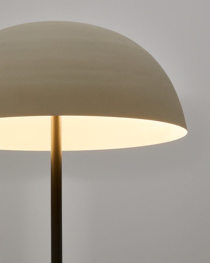 KAVE HOME Nibla sort metal gulvlampe med hvid ler-effekt skrm