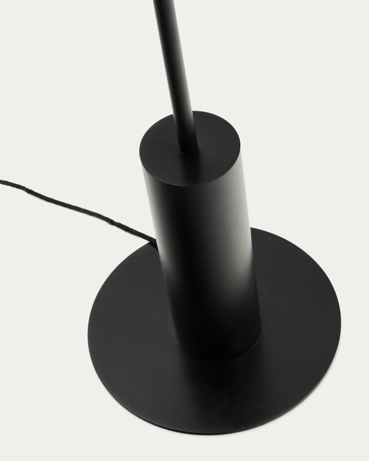 KAVE HOME Nibla sort metal gulvlampe med hvid ler-effekt skrm