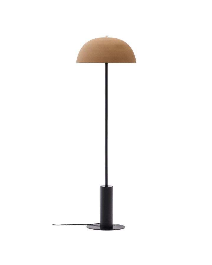 KAVE HOME Nibla gulvlampe i sort metal med skrm i terracottaeffekt