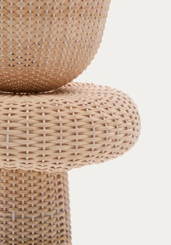 KAVE HOME Neuda gulvlampe i rattan med let finish