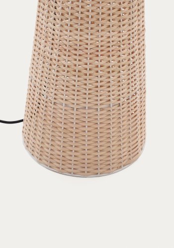 KAVE HOME Neuda gulvlampe i rattan med let finish