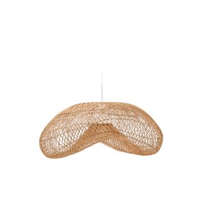 KAVE HOME Isora loftlampeskrm i rattan med naturlig finish 81 x 56 cm