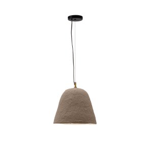 KAVE HOME Lisora loftslampe i brun papmaché Ã˜25cm