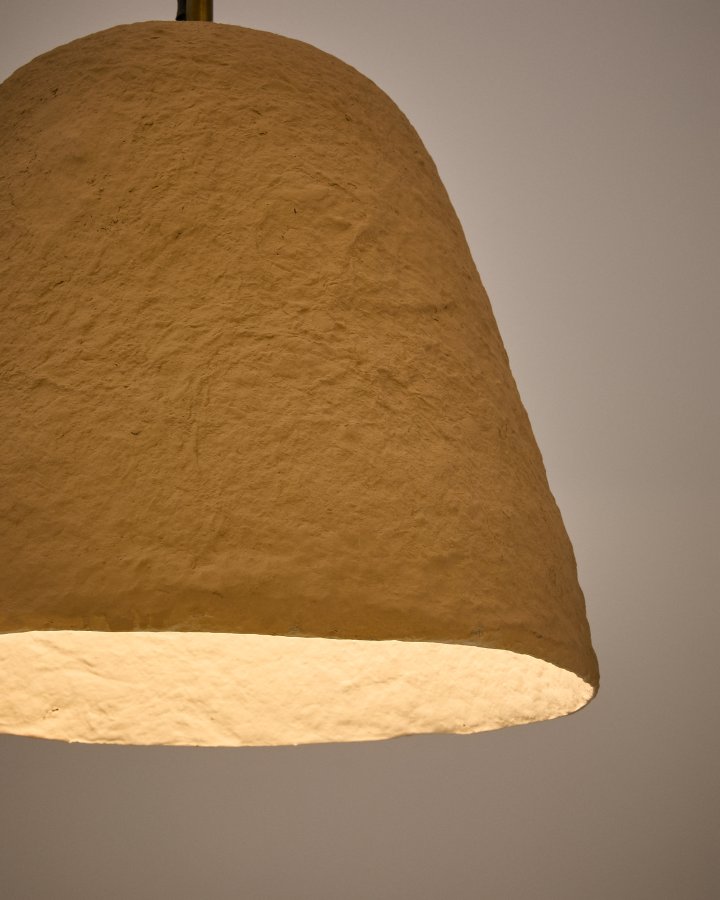 KAVE HOME Lisora loftslampe i beige papmaché Ã˜25cm