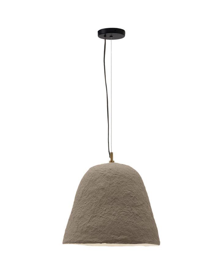 KAVE HOME Lisora loftslampe i brun papmaché Ã˜35cm