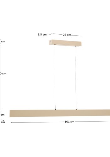 KAVE HOME Boadella loftlampe - beige aluminium