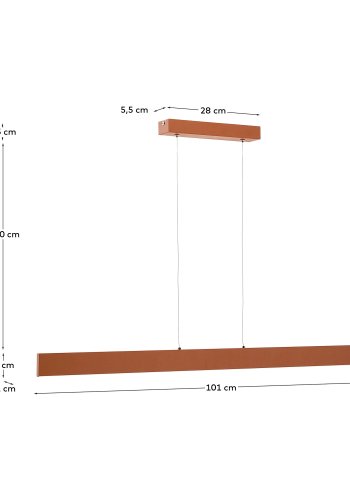 KAVE HOME Boadella loftlampe - terracotta aluminium