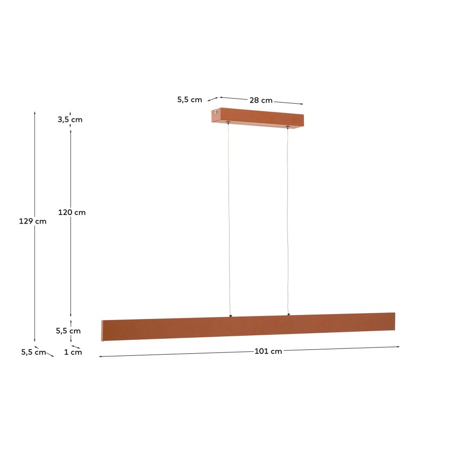 KAVE HOME Boadella loftlampe - terracotta aluminium