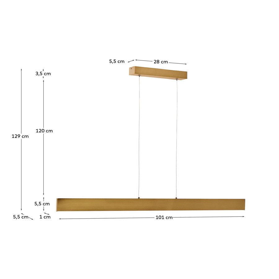 KAVE HOME Boadella loftlampe - guld aluminium