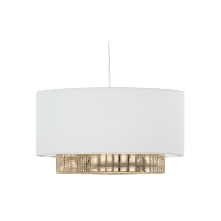KAVE HOME Erna loftslampeskrm i bambus i naturlig og hvid finish  60 cm