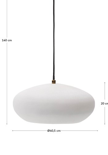 KAVE HOME Inda metalloftslampe i hvid finish, 30 cm