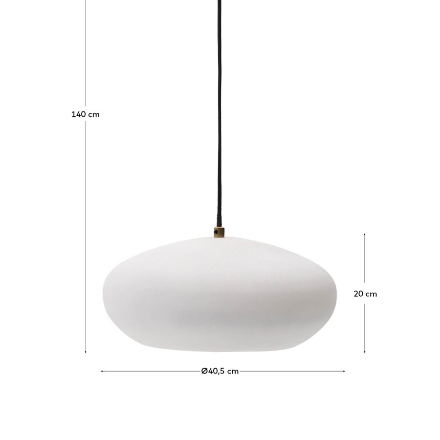 KAVE HOME Inda metalloftslampe i hvid finish, 30 cm