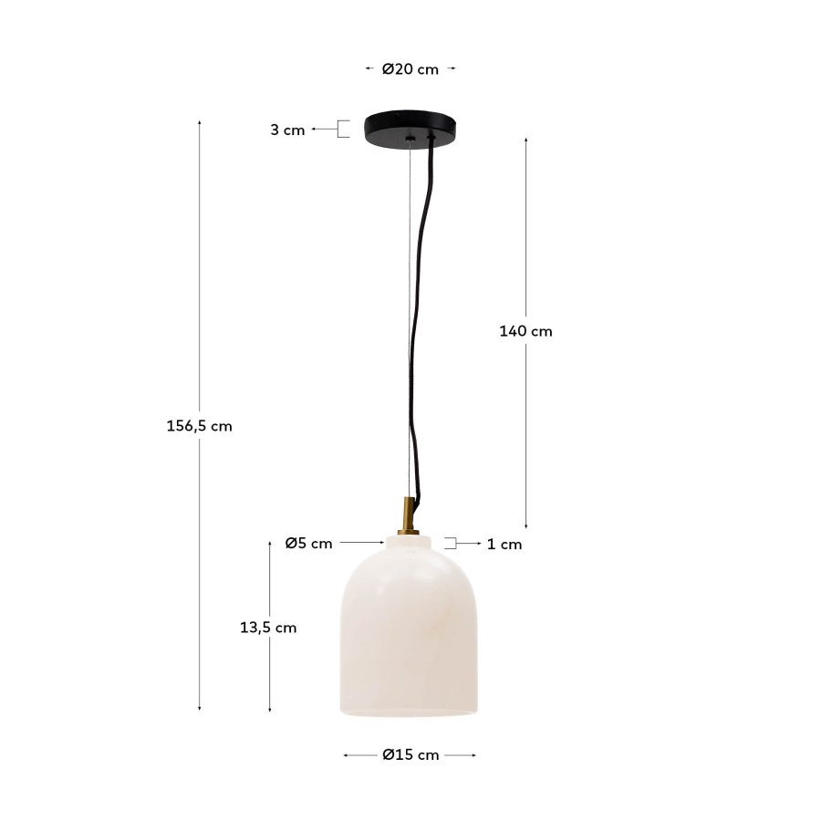 KAVE HOME Shenli loftlampe i alabast, 15 cm