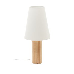 KAVE HOME Marga gulvlampe i massivt tr med naturlig finish