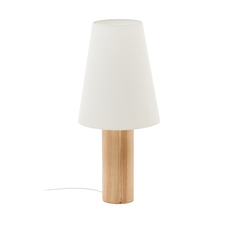 KAVE HOME Marga gulvlampe i massivt tr med naturlig finish