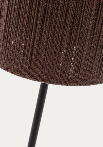 KAVE HOME Kor bordgulvlampe lavet af jute og akacietr i mrk finish