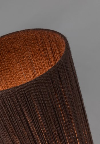 KAVE HOME Kor bordgulvlampe lavet af jute og akacietr i mrk finish