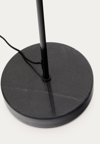 KAVE HOME Sayra gulvlampe lavet af sort marmor og metal i sortmalet finish