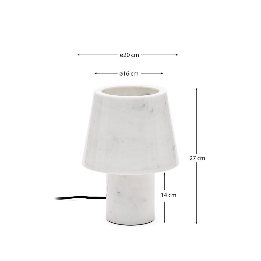 KAVE HOME Alaro bordlampe - hvid marmor