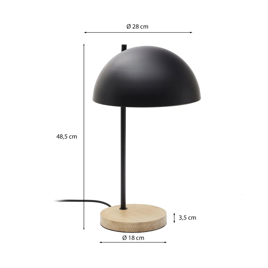 KAVE HOME Catlar bordlampe - sort metal og asketr