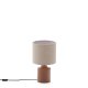 KAVE HOME Daeli keramisk bordlampe med orange finish og beige bomuld