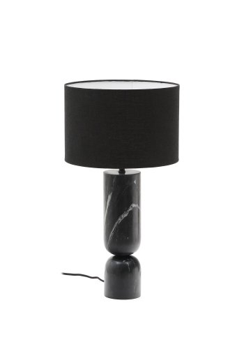 KAVE HOME Vex bordlampe i sort marmor med sort hrskrm