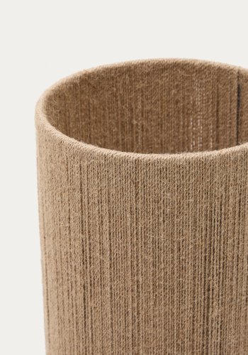 KAVE HOME Kor bordlampe lavet af jute og akacietr i mrk finish