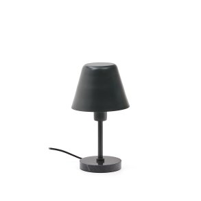 KAVE HOME Calina bordlampe - grn metal og sort marmor