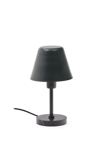 KAVE HOME Calina bordlampe - grn metal og sort marmor