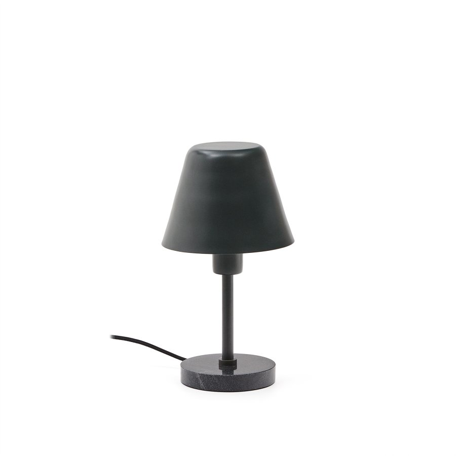 KAVE HOME Calina bordlampe - grn metal og sort marmor