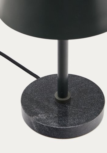 KAVE HOME Calina bordlampe - grn metal og sort marmor